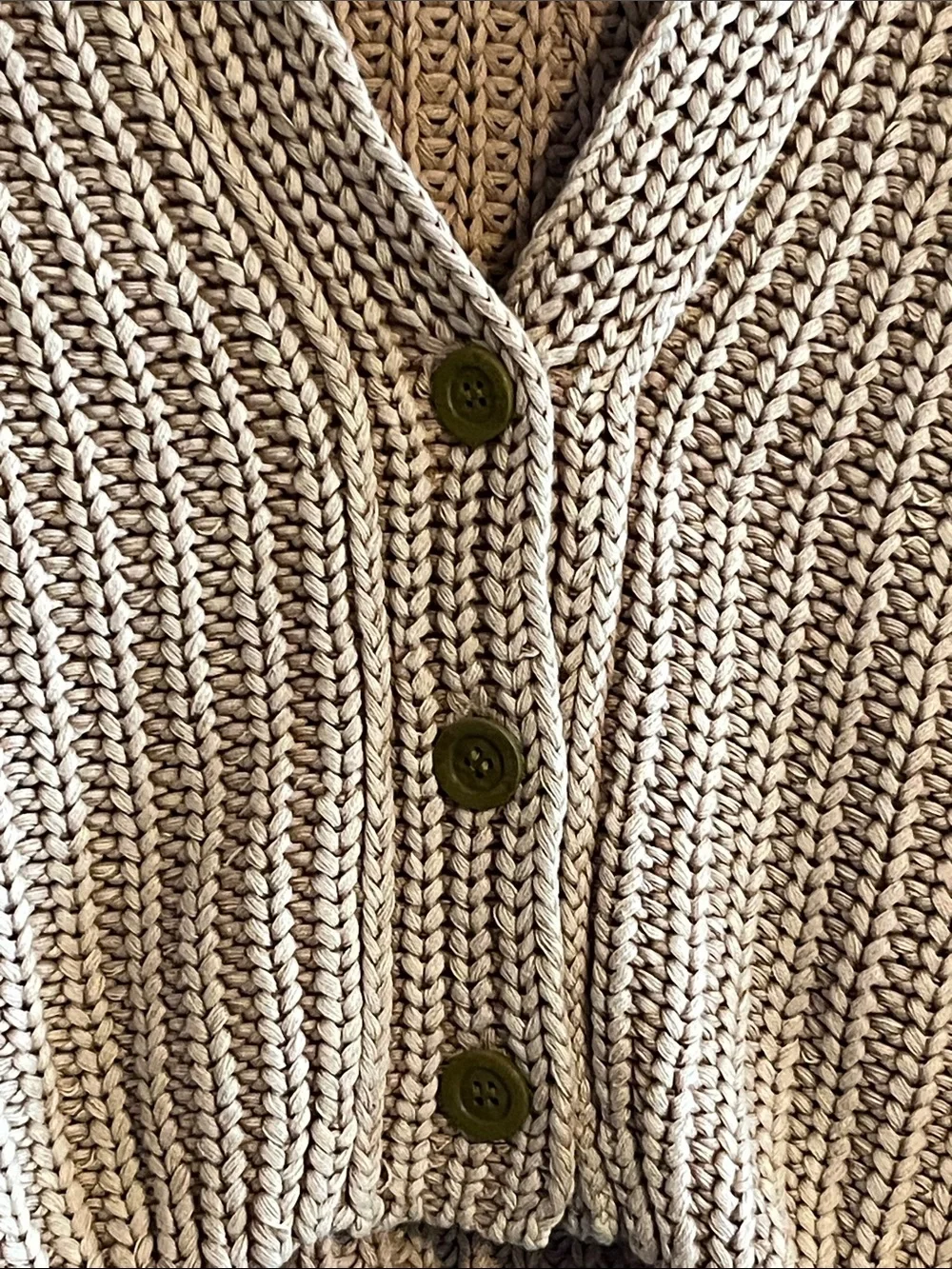 Free People Sweet Nothing Cotton Cardi Sandcastle Chunky Cropped Sweater SZ XS